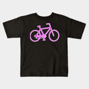 Purple Neon Bike Icon Kids T-Shirt
